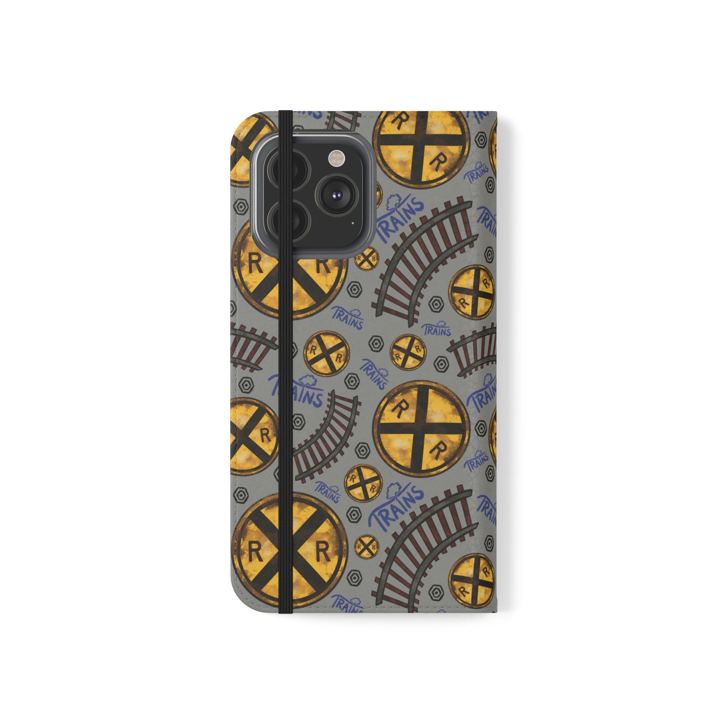 Railroad Sign Flip Wallet Phone Case