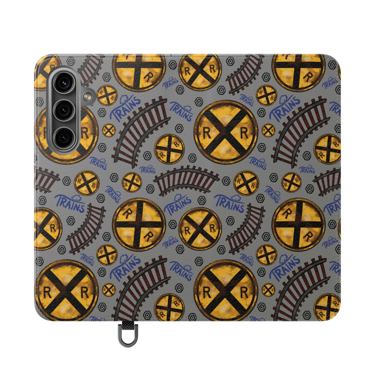 Railroad Sign Flip Wallet Phone Case