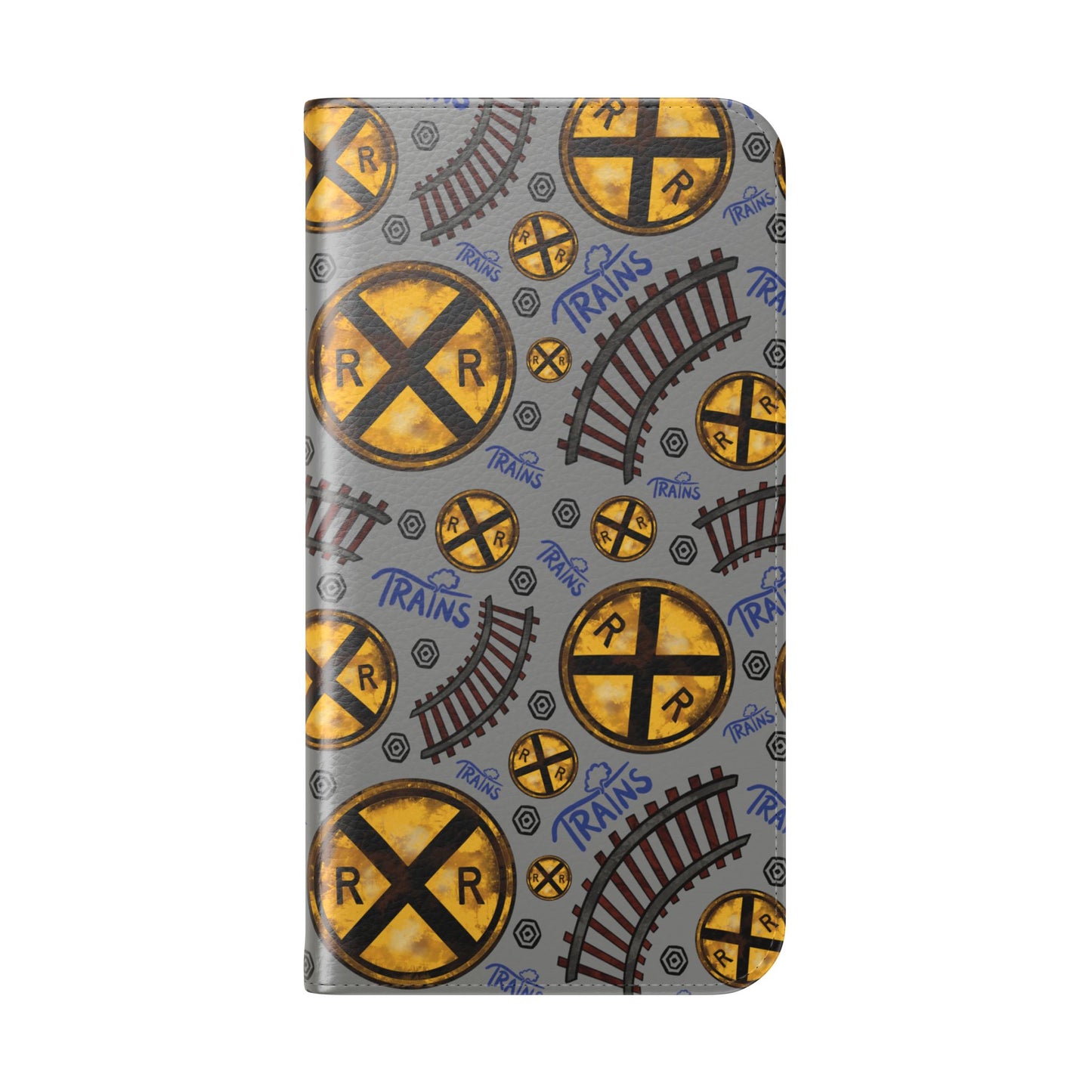 Railroad Sign Flip Wallet Phone Case
