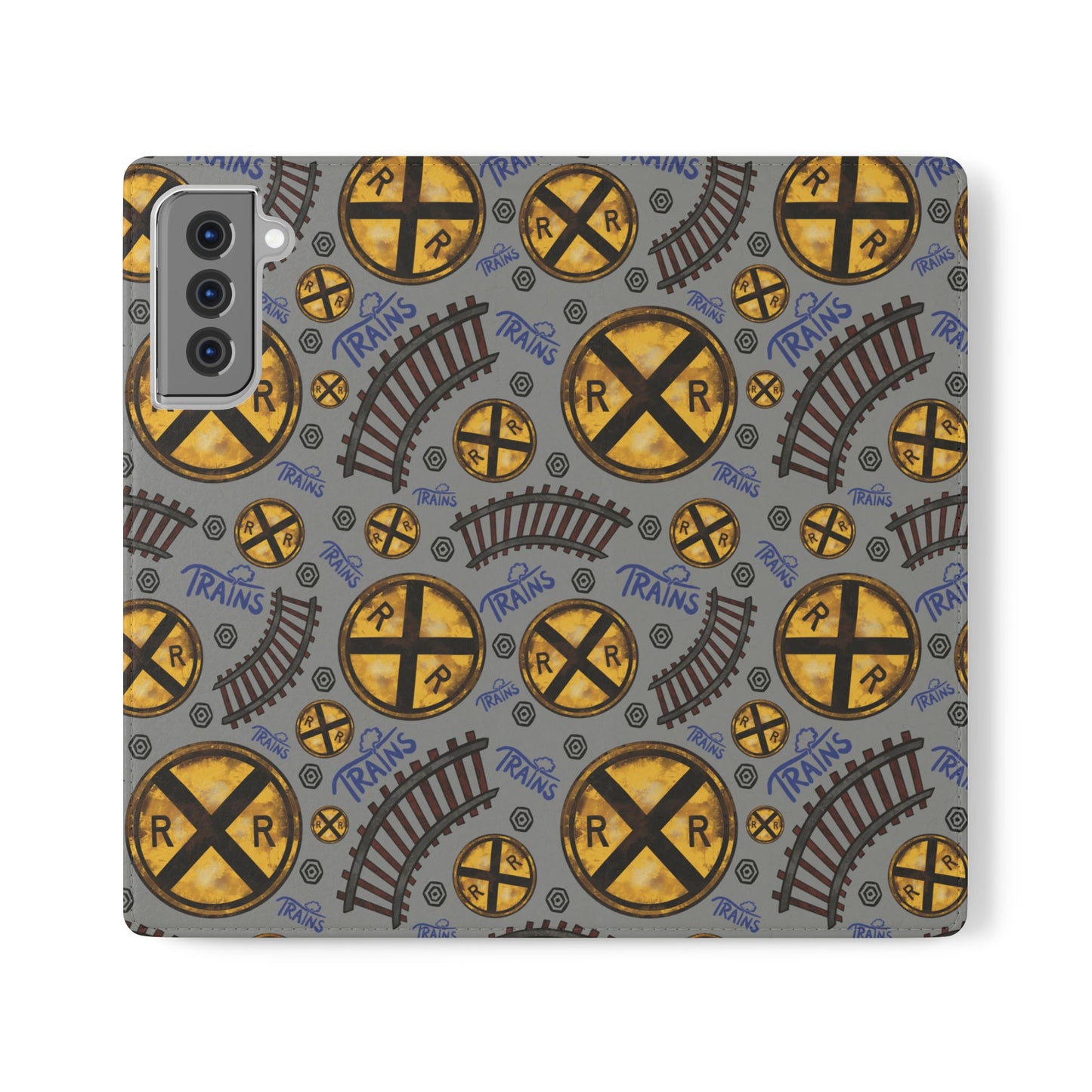 Railroad Sign Flip Wallet Phone Case
