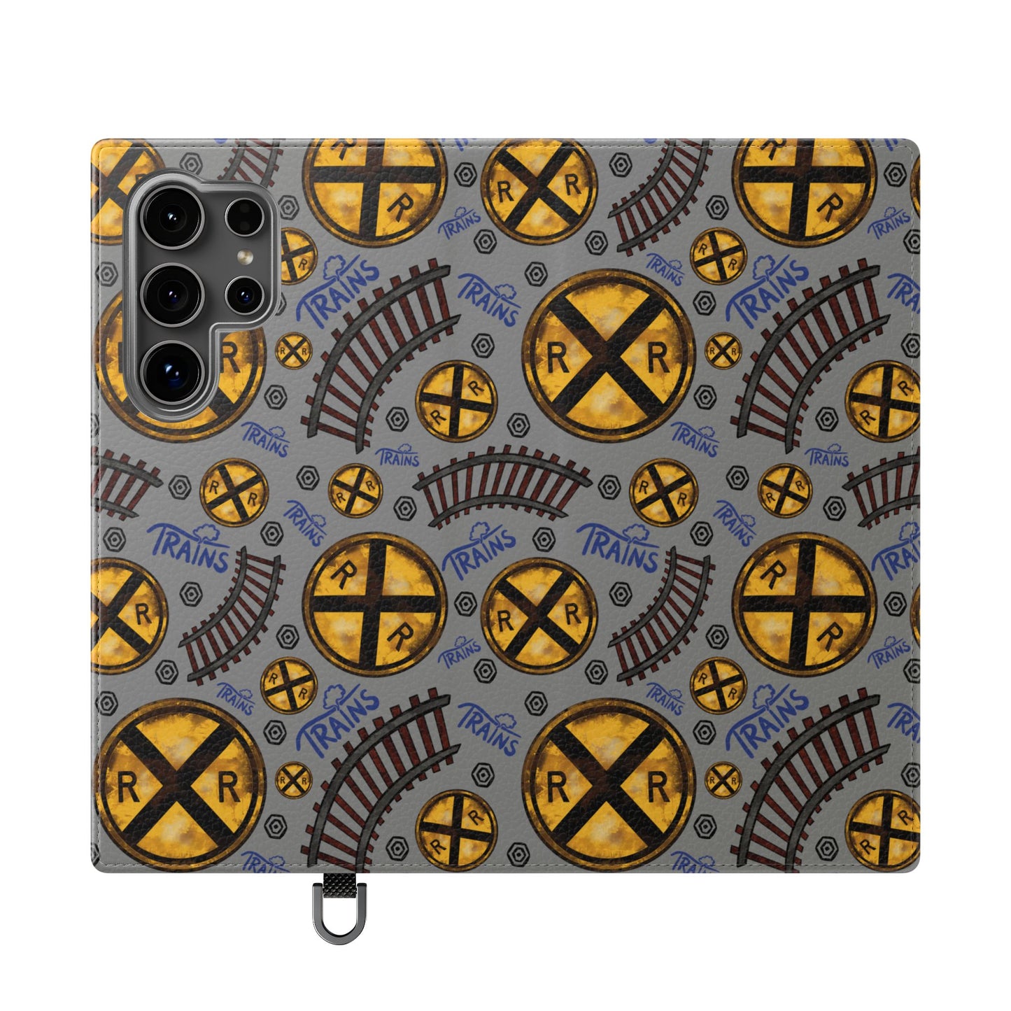Railroad Sign Flip Wallet Phone Case